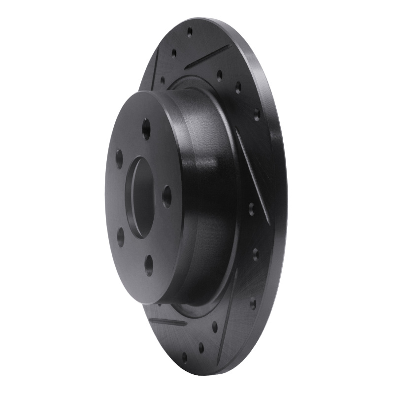 Picture of R1 18-23 Ford Transit CONNECT Rear Left Drilled & Slotted Black Brake Rotor