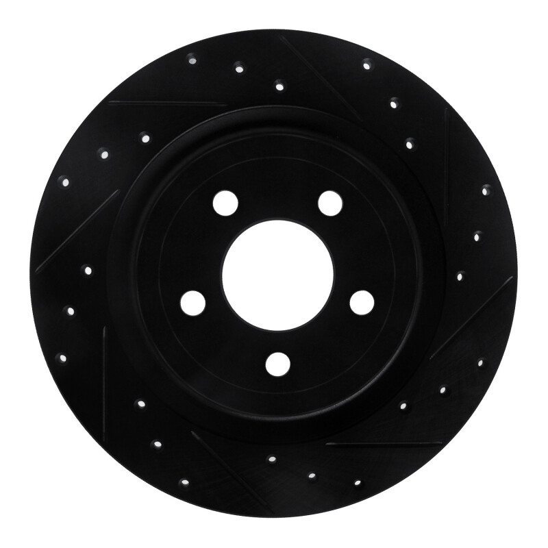 Picture of R1 20-25 Ford Explorer Rear Right Drilled & Slotted Black Brake Rotor