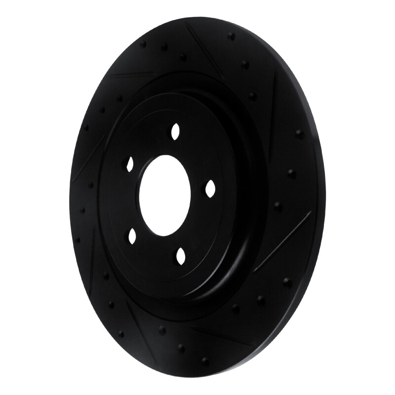 Picture of R1 20-25 Ford Explorer Rear Right Drilled & Slotted Black Brake Rotor