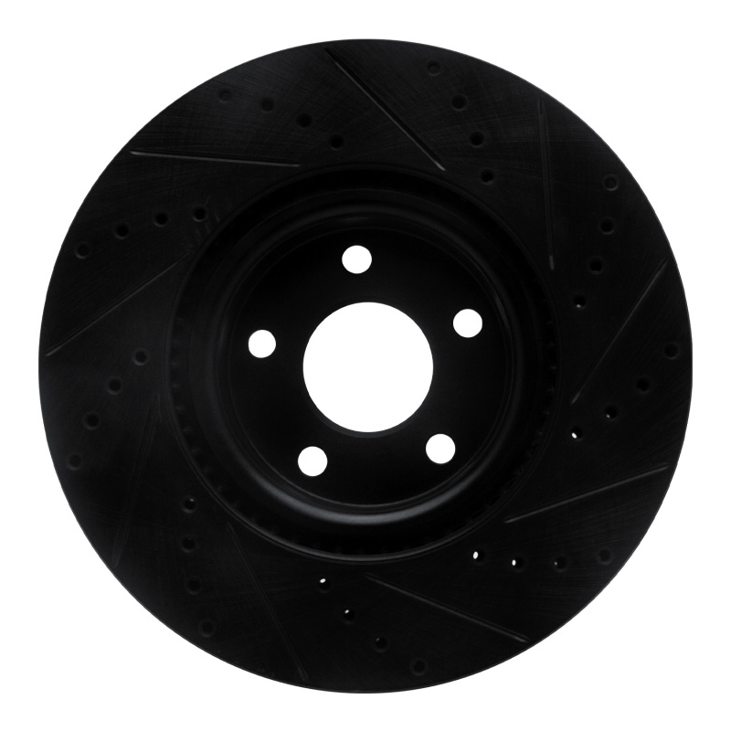 Picture of R1 20-25 Ford BRONCO Sport Front Left Drilled & Slotted Black Brake Rotor