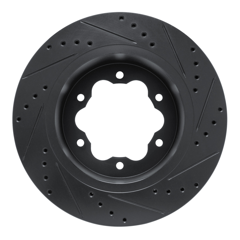 Picture of R1 20-25 Ford Transit-350 HD/DRW Rear Left Drilled & Slotted Black Brake Rotor
