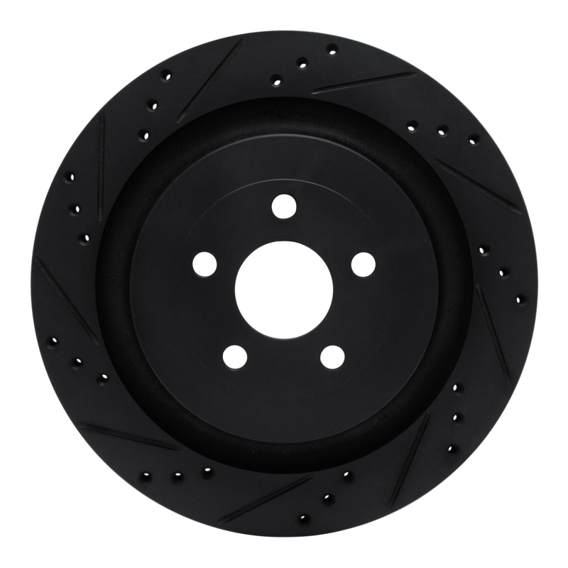 Picture of R1 19-24 Ford Edge Rear Left Drilled & Slotted Black Brake Rotor