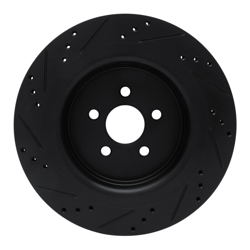 Picture of R1 19-24 Ford Edge Rear Right Drilled & Slotted Black Brake Rotor