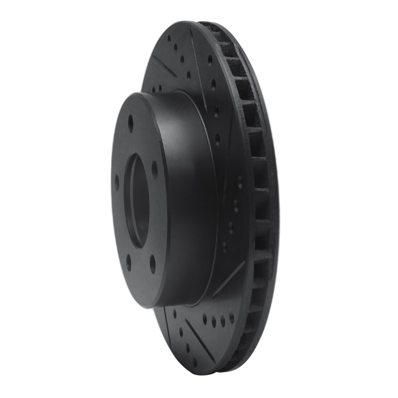Picture of R1 75-79 Ford LTD Left Rear Drilled & Slotted Black Brake Rotor