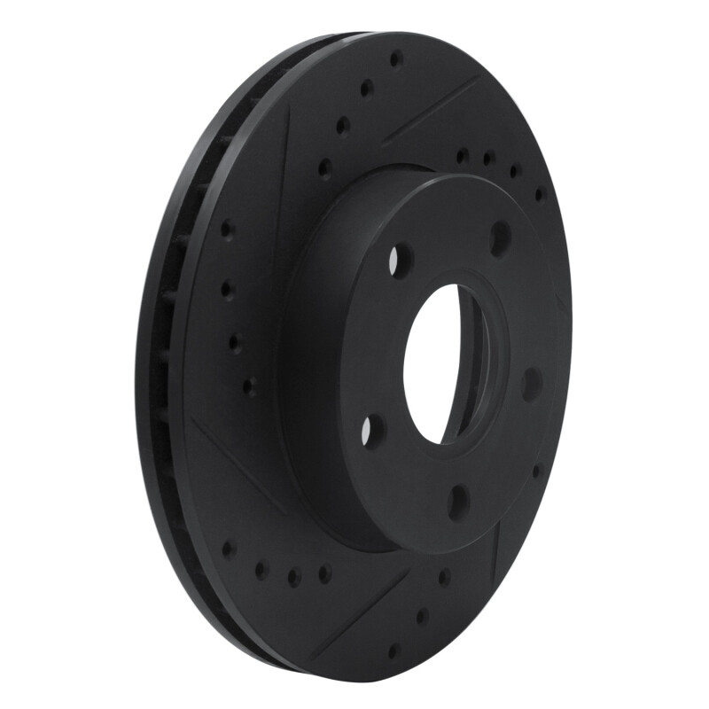 Picture of R1 88-89 Merkur SCORPIO Front Right Drilled & Slotted Black Brake Rotor