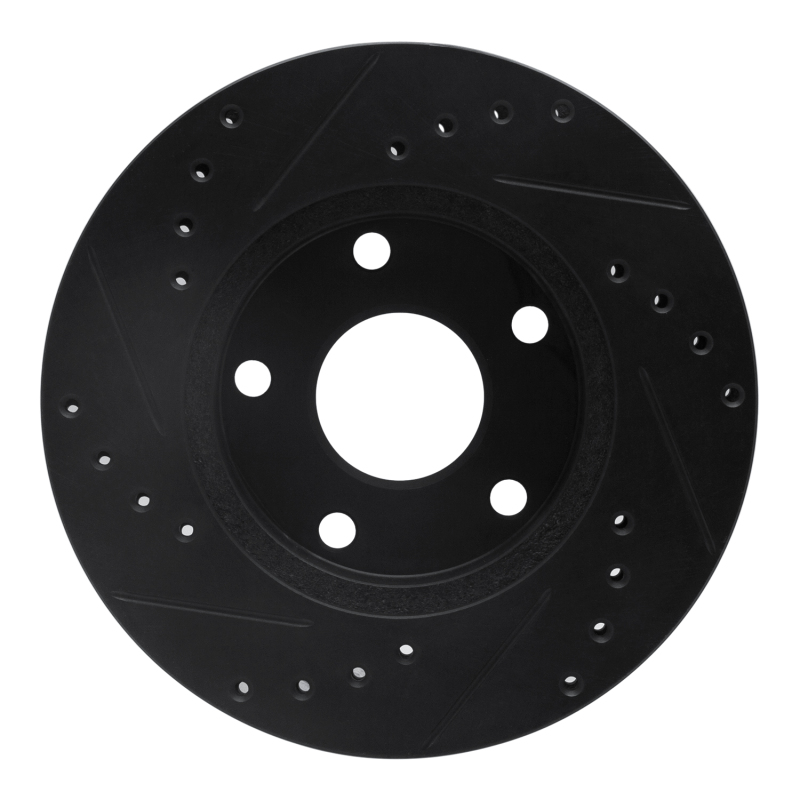 Picture of R1 88-89 Merkur SCORPIO Front Left Drilled & Slotted Black Brake Rotor