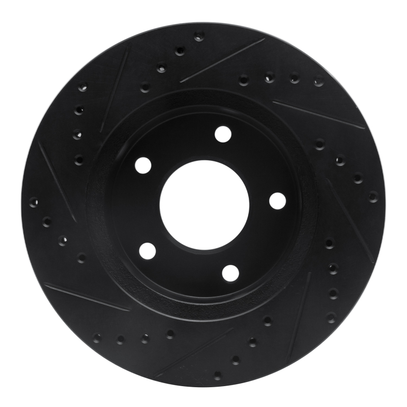 Picture of R1 75-79 Ford LTD Left Rear Drilled & Slotted Black Brake Rotor
