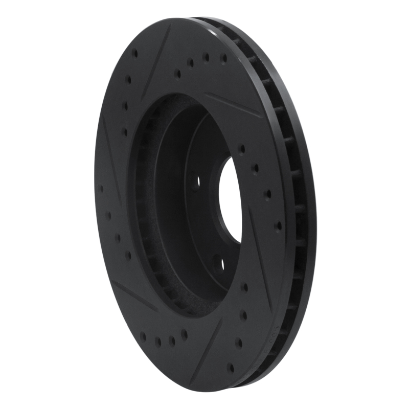 Picture of R1 88-89 Merkur SCORPIO Front Left Drilled & Slotted Black Brake Rotor