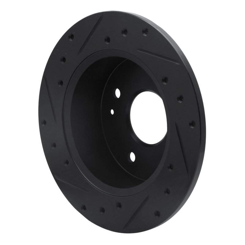 Picture of R1 92-94 Acura Vigor Rear Right Drilled & Slotted Black Brake Rotor