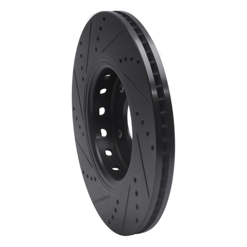 Picture of R1 14-20 Acura RLX Front Right Drilled & Slotted Black Brake Rotor