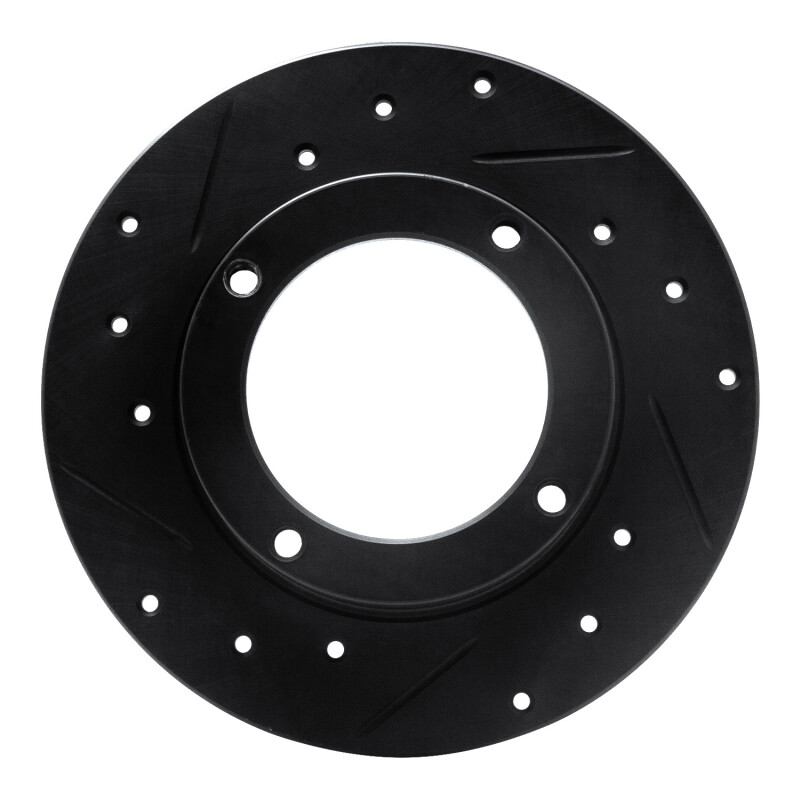 Picture of R1 73-79 Honda Civic Front Left Drilled & Slotted Black Brake Rotor