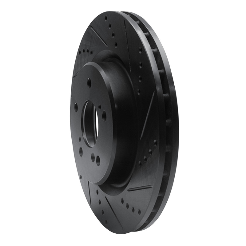 Picture of R1 21-25 Acura TLX Front Right Drilled & Slotted Black Brake Rotor