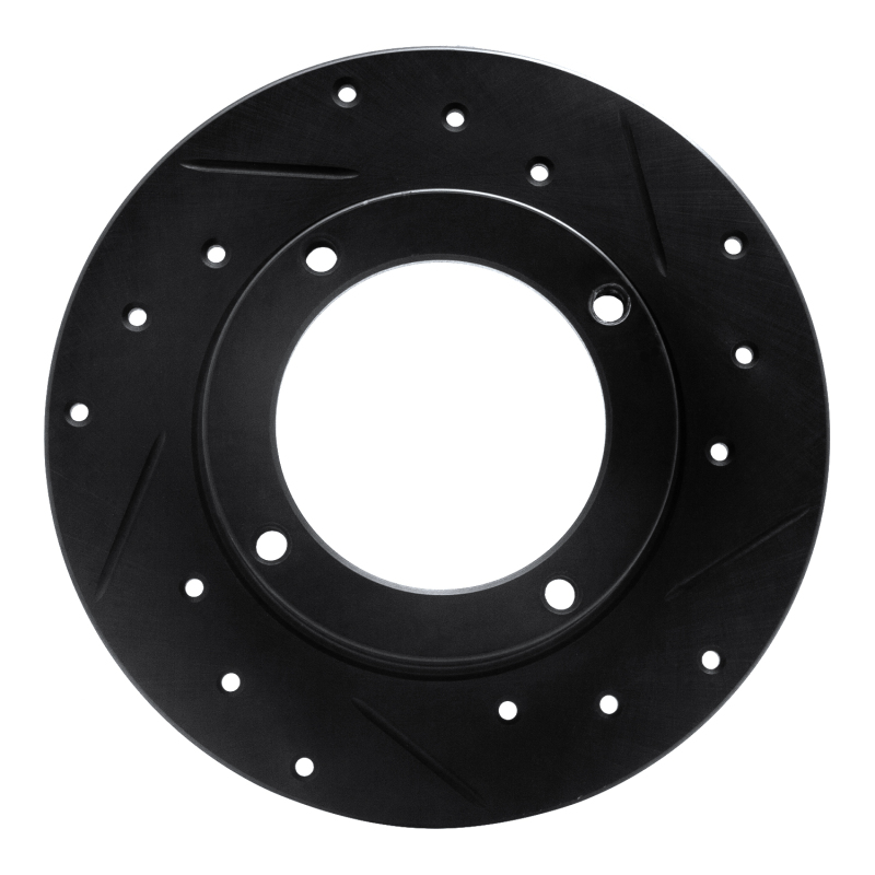 Picture of R1 73-79 Honda Civic Front Right Drilled & Slotted Black Brake Rotor