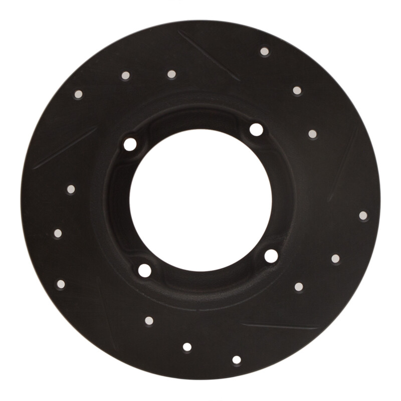 Picture of R1 73-79 Honda Civic Front Left Drilled & Slotted Black Brake Rotor