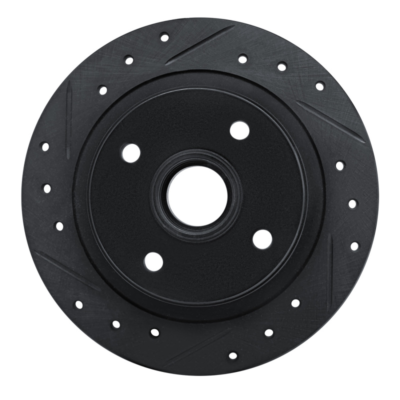 Picture of R1 84-87 Honda Prelude Rear Left Drilled & Slotted Black Brake Rotor