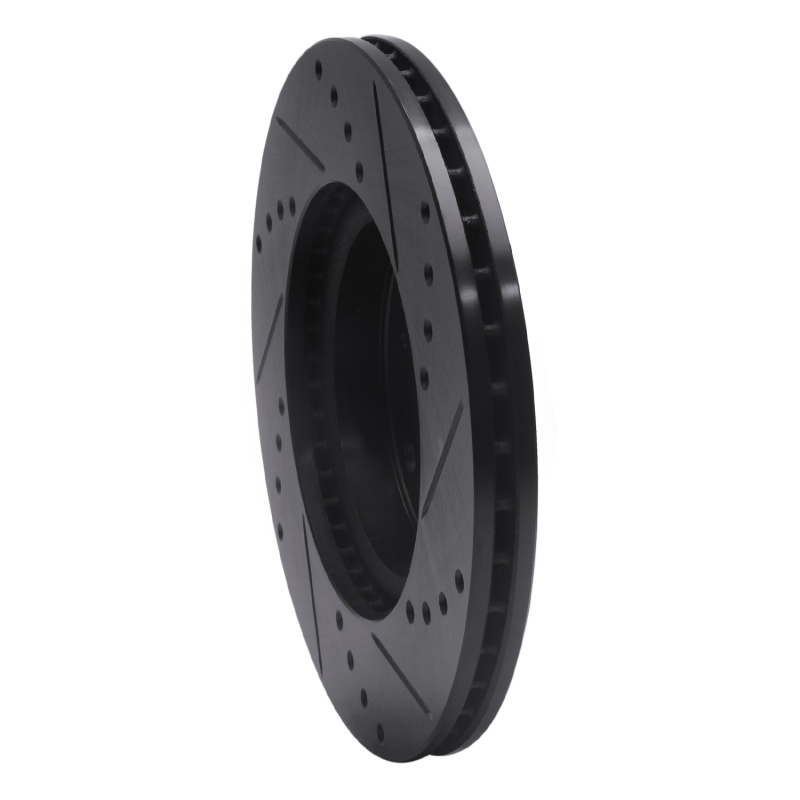 Picture of R1 03-17 Acura ILX Front Left Drilled & Slotted Black Brake Rotor