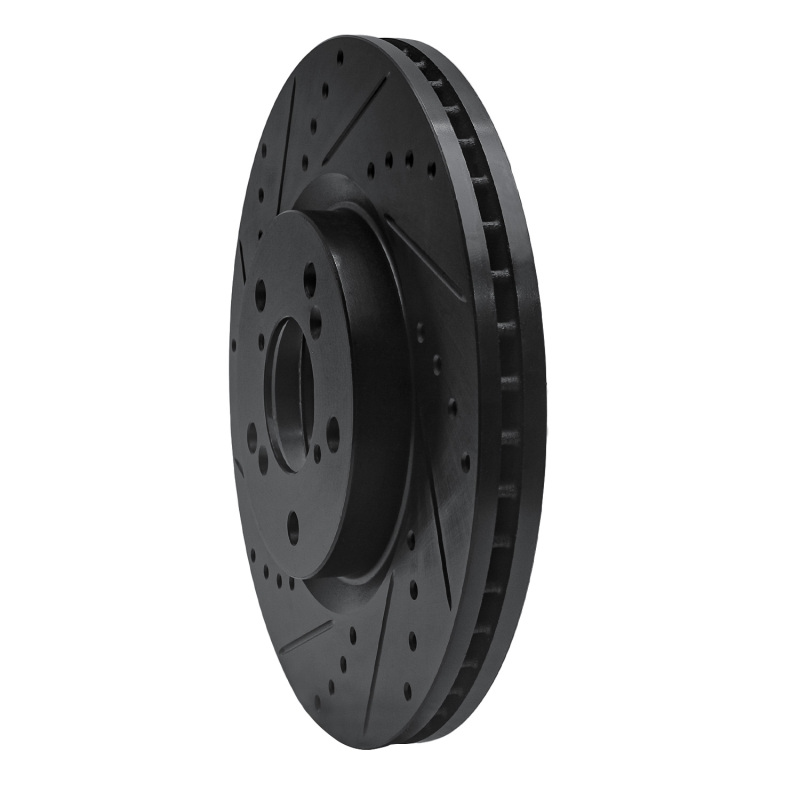 Picture of R1 09-14 Acura TL Front Left Drilled & Slotted Black Brake Rotor