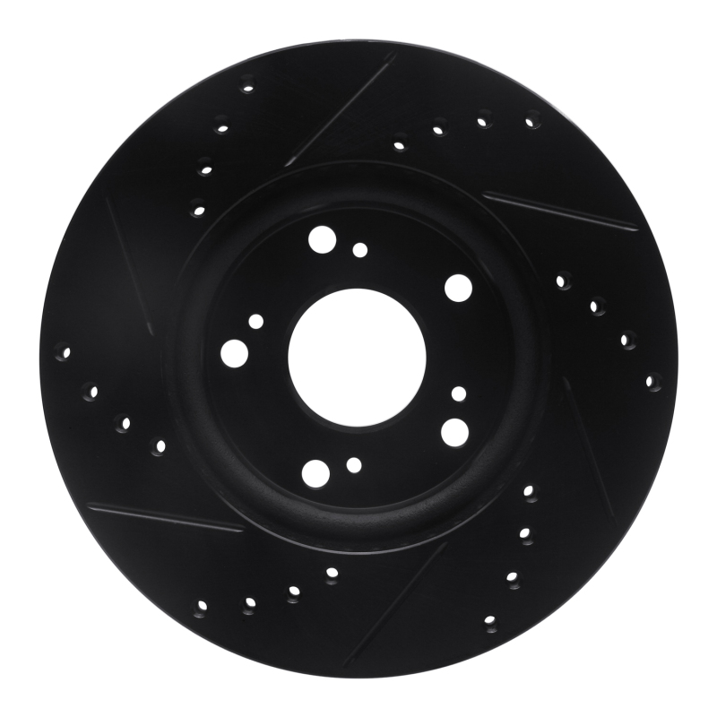 Picture of R1 03-17 Acura ILX Front Right Drilled & Slotted Black Brake Rotor