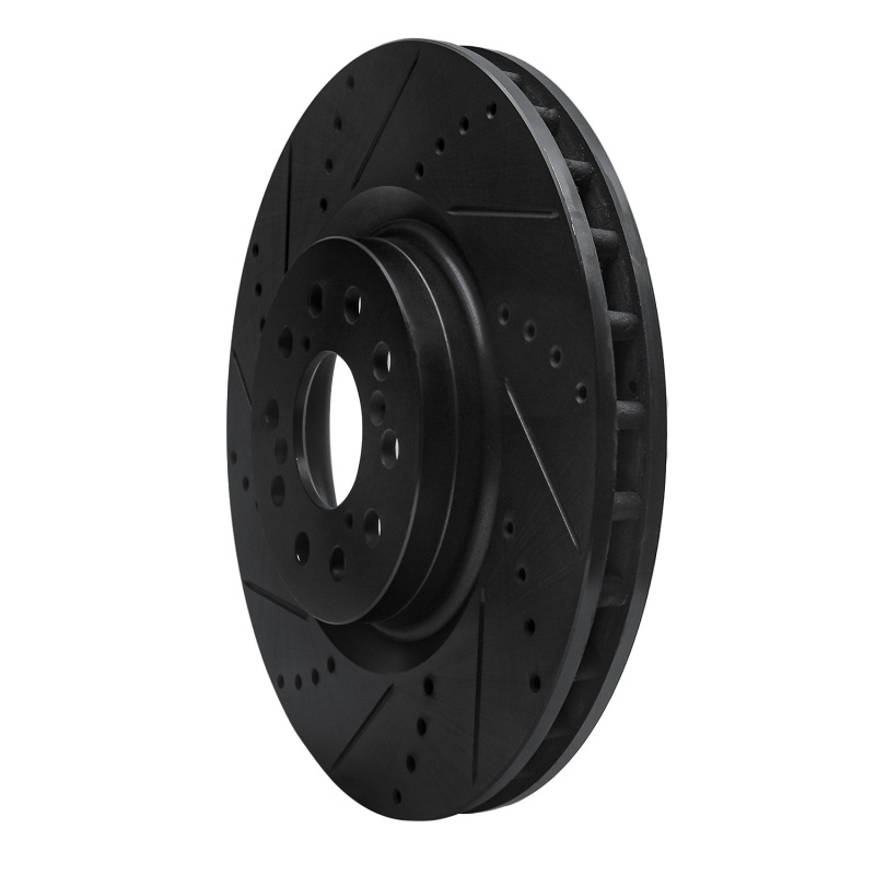 Picture of R1 17-25 Acura Integra Front Left Drilled & Slotted Black Brake Rotor