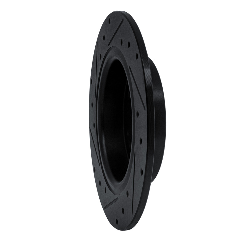 Picture of R1 16-16 Honda CR-Z Rear Right Drilled & Slotted Black Brake Rotor