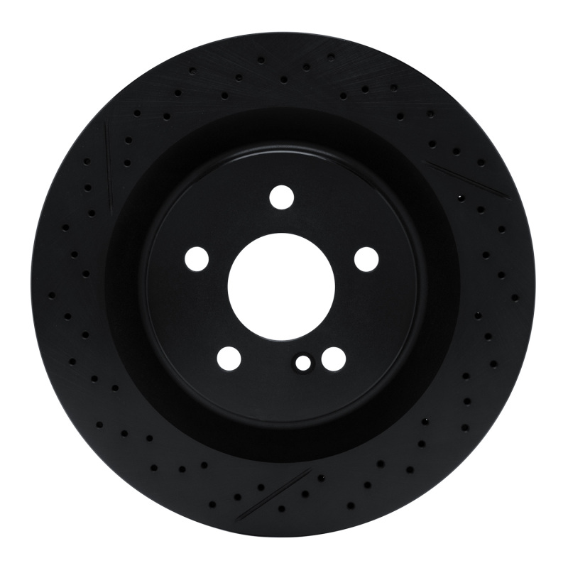 Picture of R1 05-11 Mercedes-Benz CLK63 AMG Rear Drilled & Slotted Black Brake Rotor