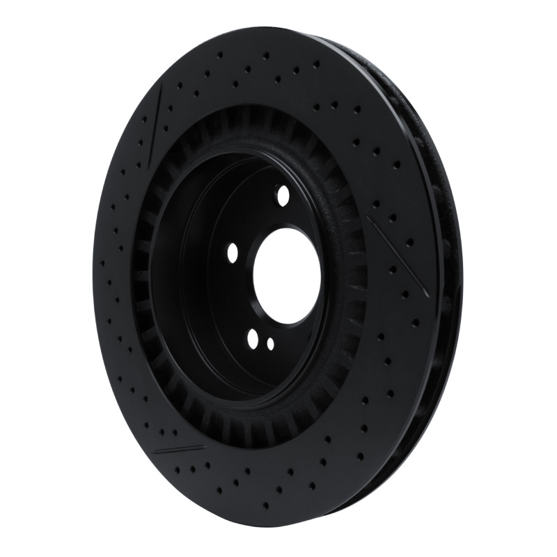 Picture of R1 05-11 Mercedes-Benz CLK63 AMG Rear Drilled & Slotted Black Brake Rotor