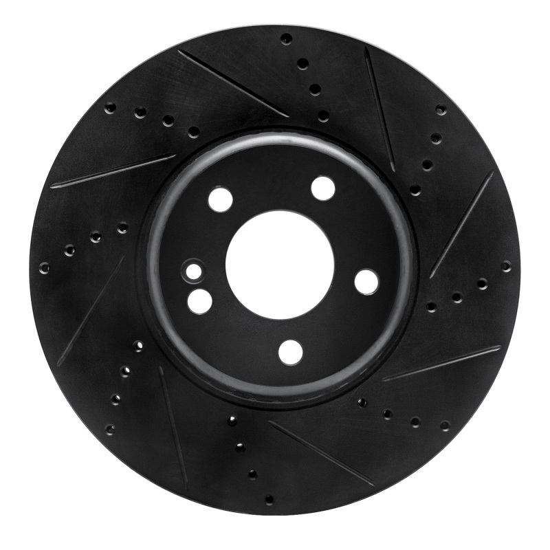 Picture of R1 15-23 Mercedes-Benz E250 Front Right Drilled & Slotted Black Brake Rotor