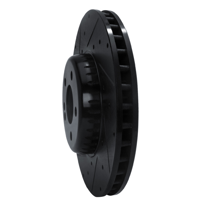 Picture of R1 15-23 Mercedes-Benz C300 Sedan Front Left Drilled & Slotted Black Brake Rotor