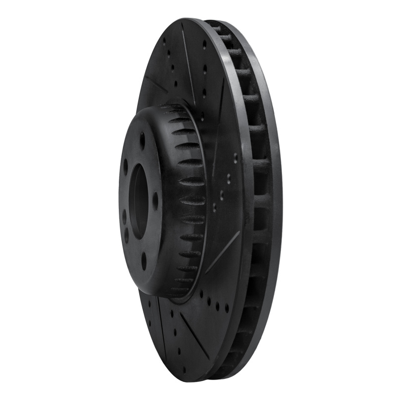 Picture of R1 15-23 Mercedes-Benz E250 Front Right Drilled & Slotted Black Brake Rotor