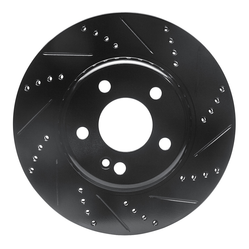 Picture of R1 15-23 Mercedes-Benz C350E Rear Right Drilled & Slotted Black Brake Rotor