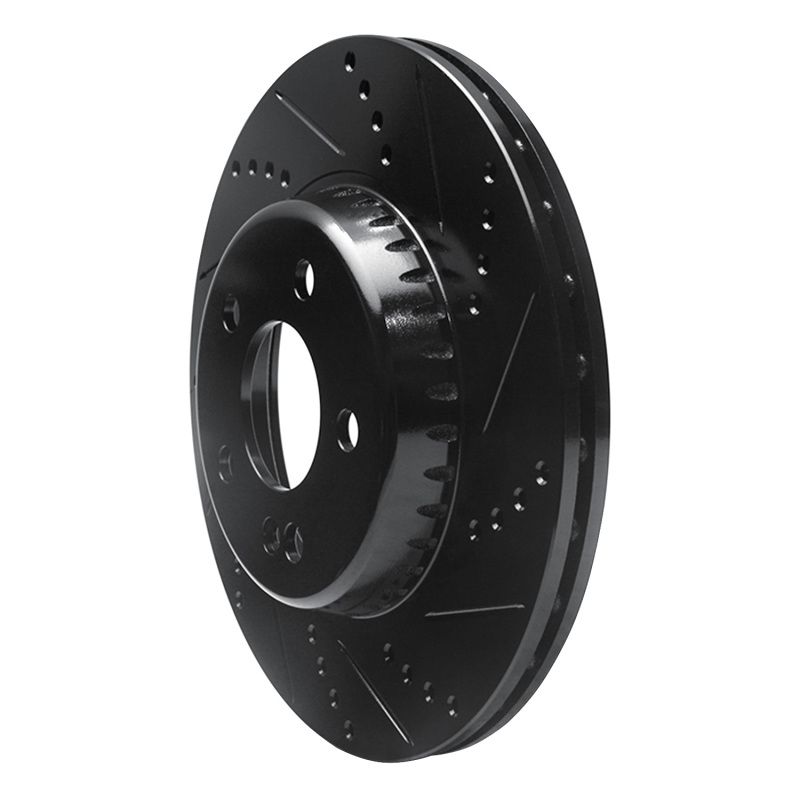 Picture of R1 15-23 Mercedes-Benz C350E Rear Right Drilled & Slotted Black Brake Rotor