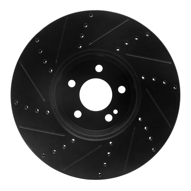 Picture of R1 15-23 Mercedes-Benz C300 Sedan Front Right Drilled & Slotted Black Brake Rotor