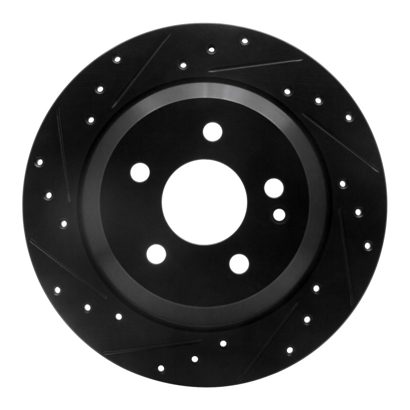 Picture of R1 16-23 Mercedes-Benz Metris Rear Left Drilled & Slotted Black Brake Rotor