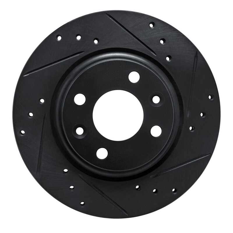 Picture of R1 15-19 Renault Logan (Mexico) Front Right Drilled & Slotted Black Brake Rotor