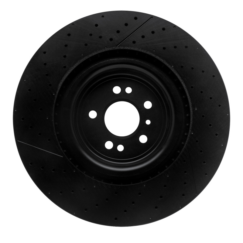Picture of R1 12-19 Mercedes-Benz GL63 AMG Front Drilled & Slotted Black Brake Rotor