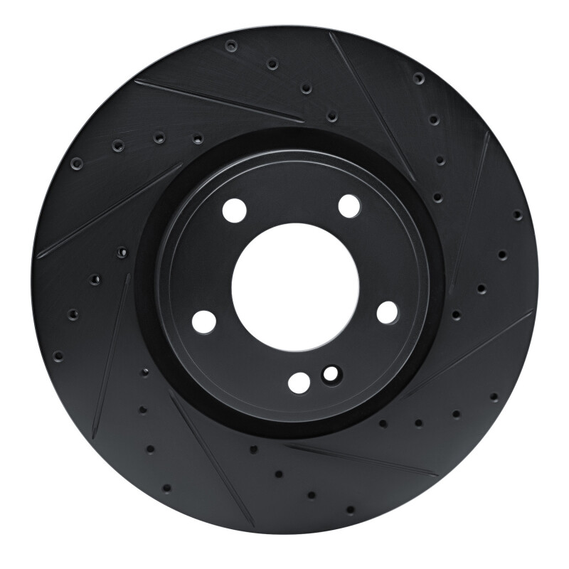 Picture of R1 19-25 Mercedes-Benz G550 Front Right Drilled & Slotted Black Brake Rotor