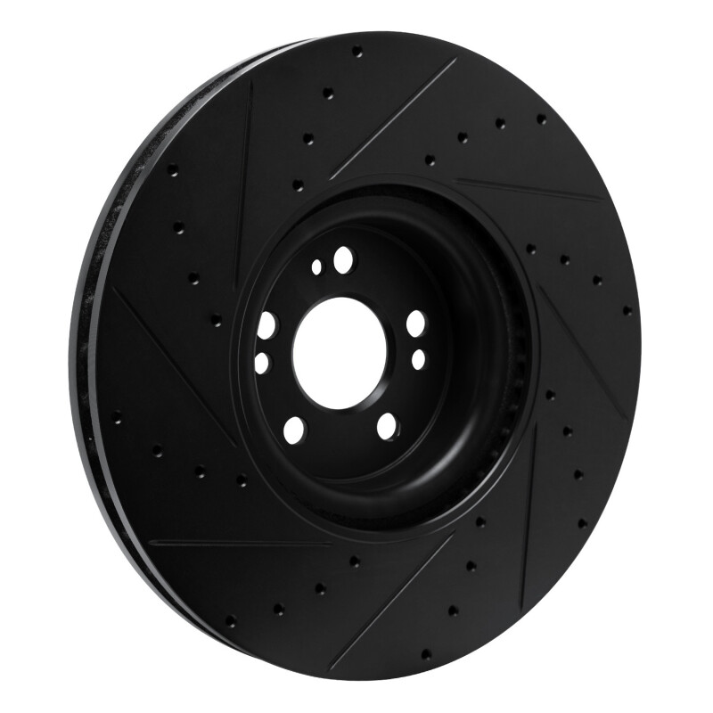 Picture of R1 20-26 Mercedes-Benz GLE450e Front Right Drilled & Slotted Black Brake Rotor