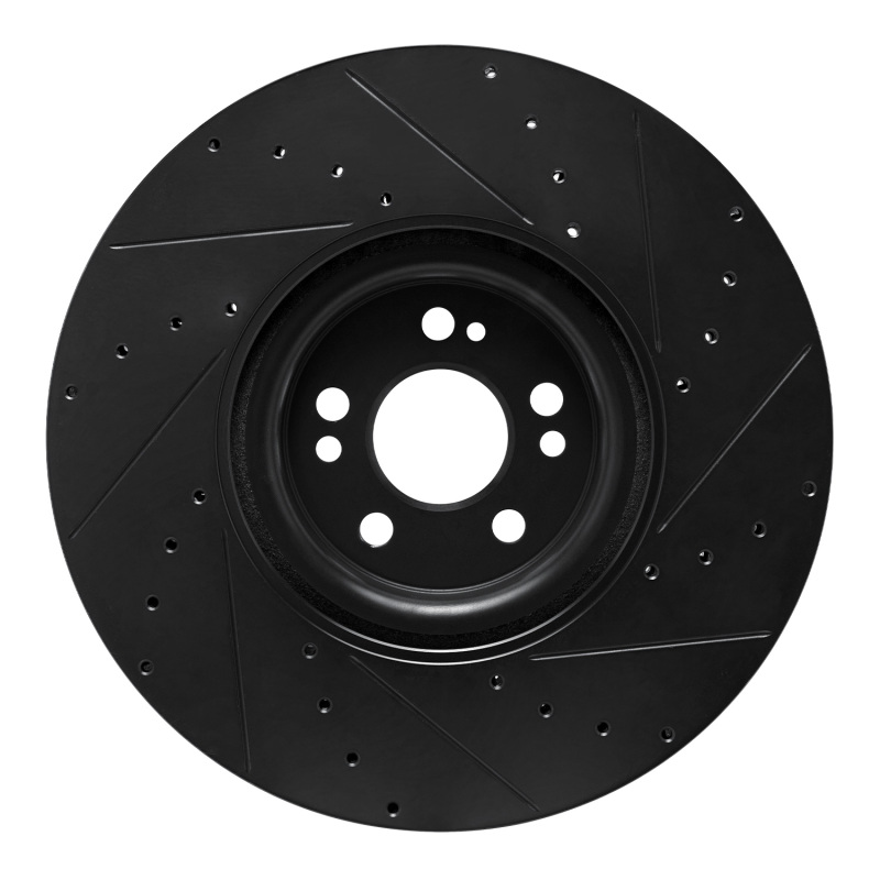 Picture of R1 20-26 Mercedes-Benz GLE450e Front Left Drilled & Slotted Black Brake Rotor