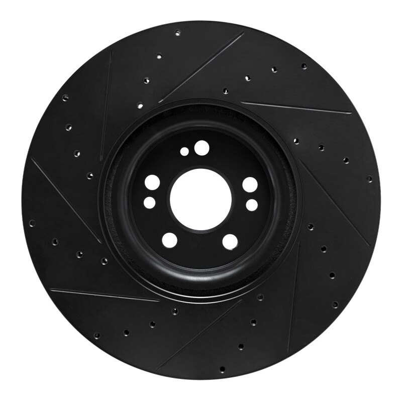 Picture of R1 20-26 Mercedes-Benz GLE450e Front Right Drilled & Slotted Black Brake Rotor