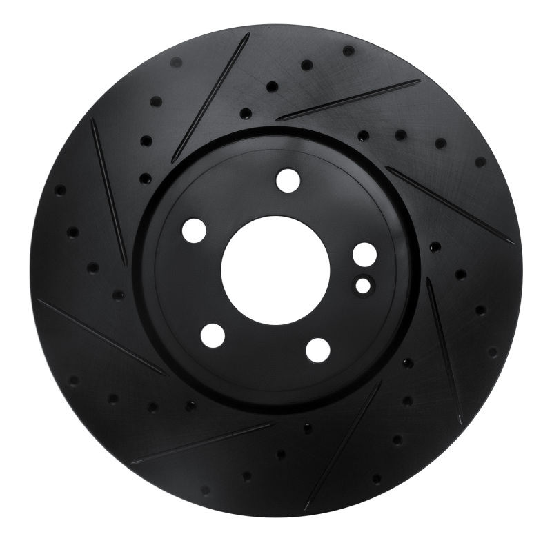 Picture of R1 19-26 Mercedes-Benz A220 Front Left Drilled & Slotted Black Brake Rotor