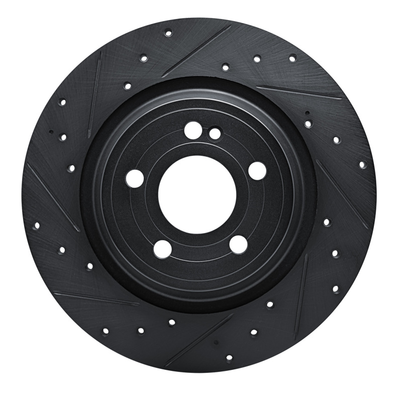 Picture of R1 20-25 Mercedes-Benz EQB 250+ Rear Left Drilled & Slotted Black Brake Rotor