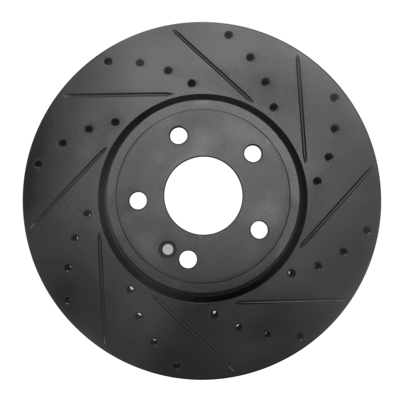 Picture of R1 19-26 Mercedes-Benz A220 Front Right Drilled & Slotted Black Brake Rotor