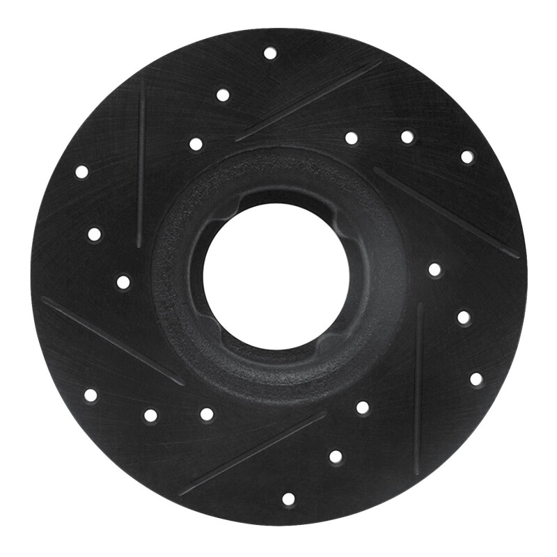 Picture of R1 63-79 Austin Healey Sprite Front Right Drilled & Slotted Black Brake Rotor