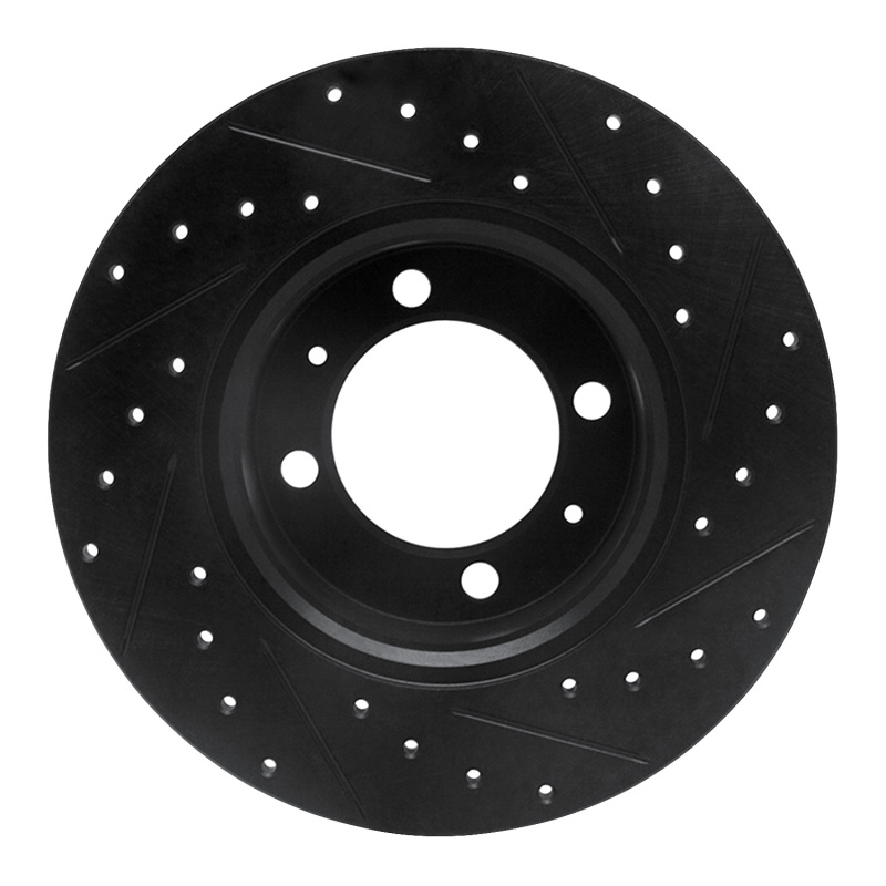Picture of R1 81-87 Saab 900 Front Left Drilled & Slotted Black Brake Rotor
