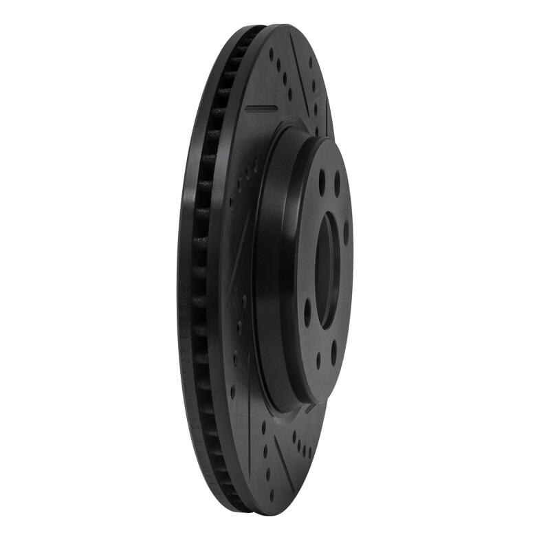 Picture of R1 86-86 Saab 9000 Front Right Drilled & Slotted Black Brake Rotor