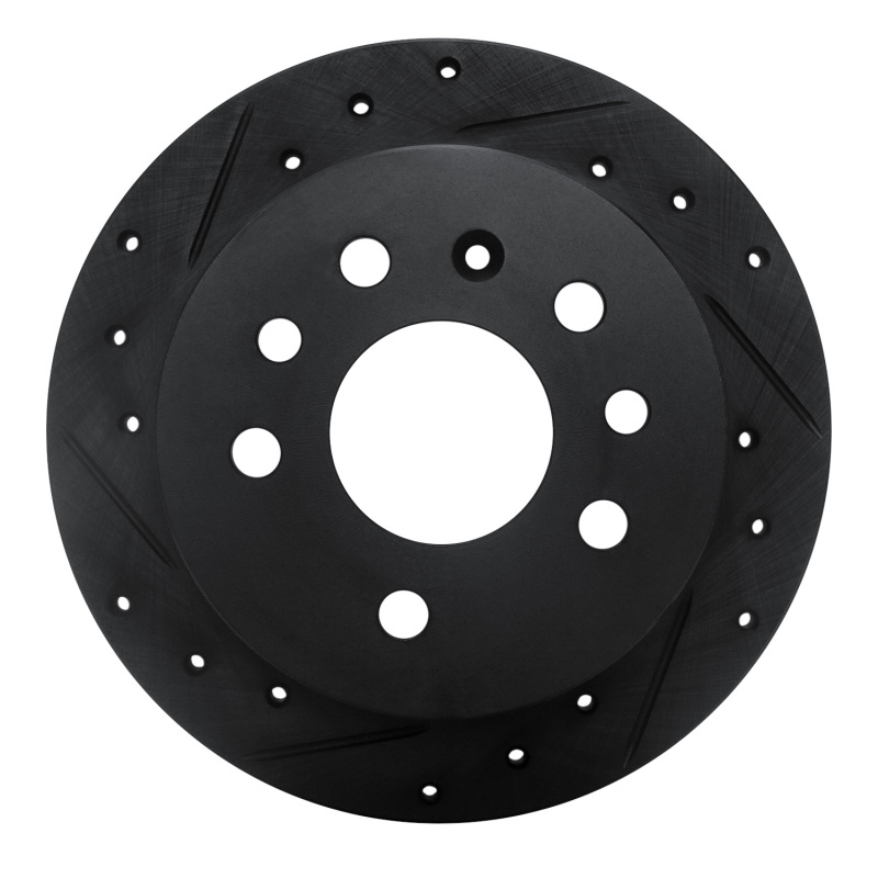 Picture of R1 94-96 Saab 900 Rear Left Drilled & Slotted Black Brake Rotor