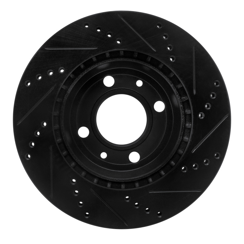 Picture of R1 86-86 Saab 9000 Front Left Drilled & Slotted Black Brake Rotor