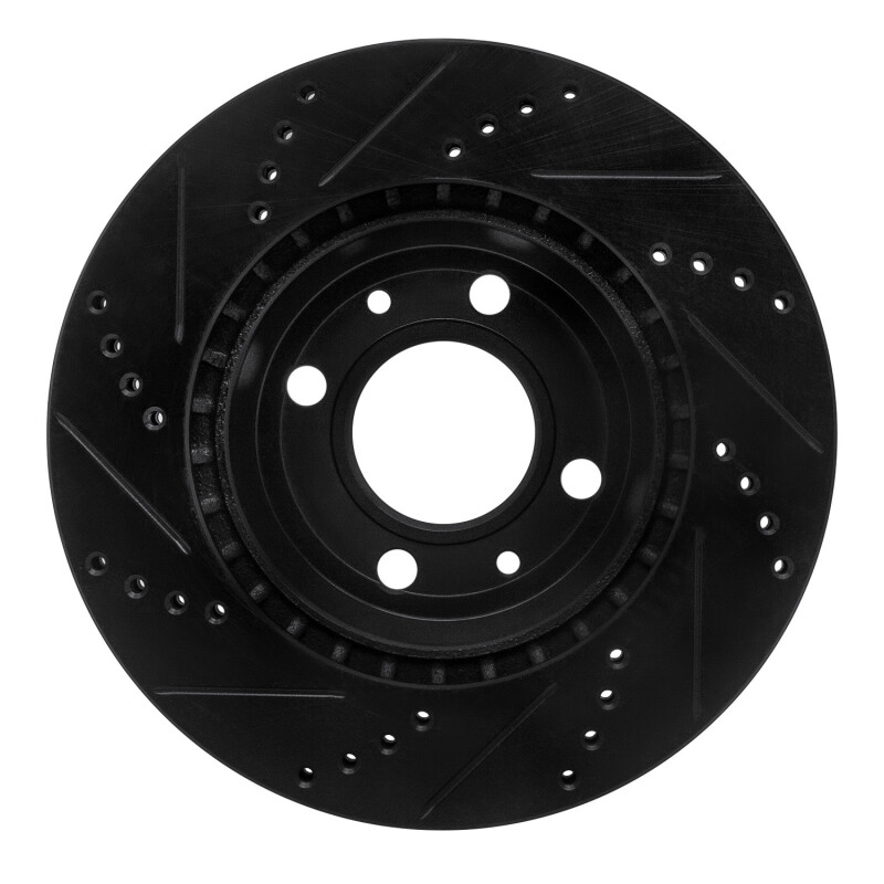 Picture of R1 86-86 Saab 9000 Front Right Drilled & Slotted Black Brake Rotor