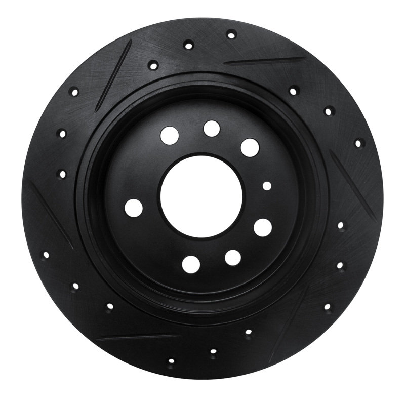Picture of R1 94-96 Saab 900 Rear Right Drilled & Slotted Black Brake Rotor