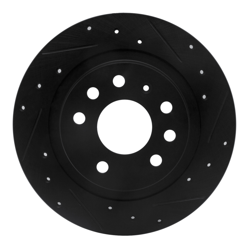 Picture of R1 03-11 Cadillac BLS (Mexico) Rear Right Drilled & Slotted Black Brake Rotor